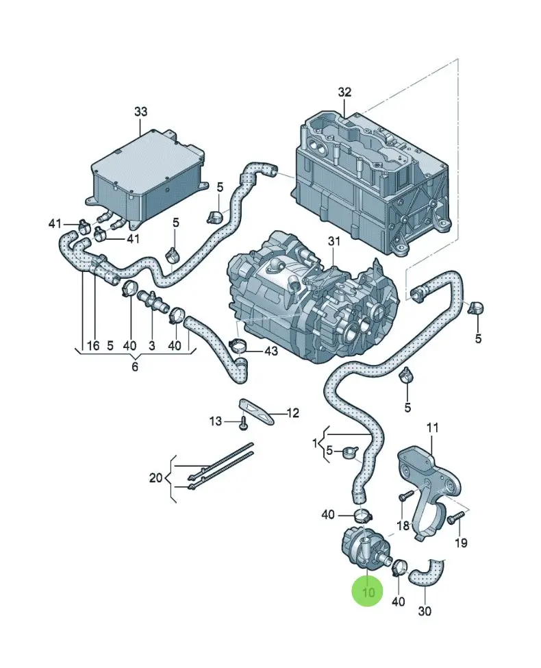 HANSIKE Auto Parts OEM 04L965567 Cooling System Auxiliary Water Pump Electric Water Pump for Audi A3 A6 VW Golf Car Accessories - view 4