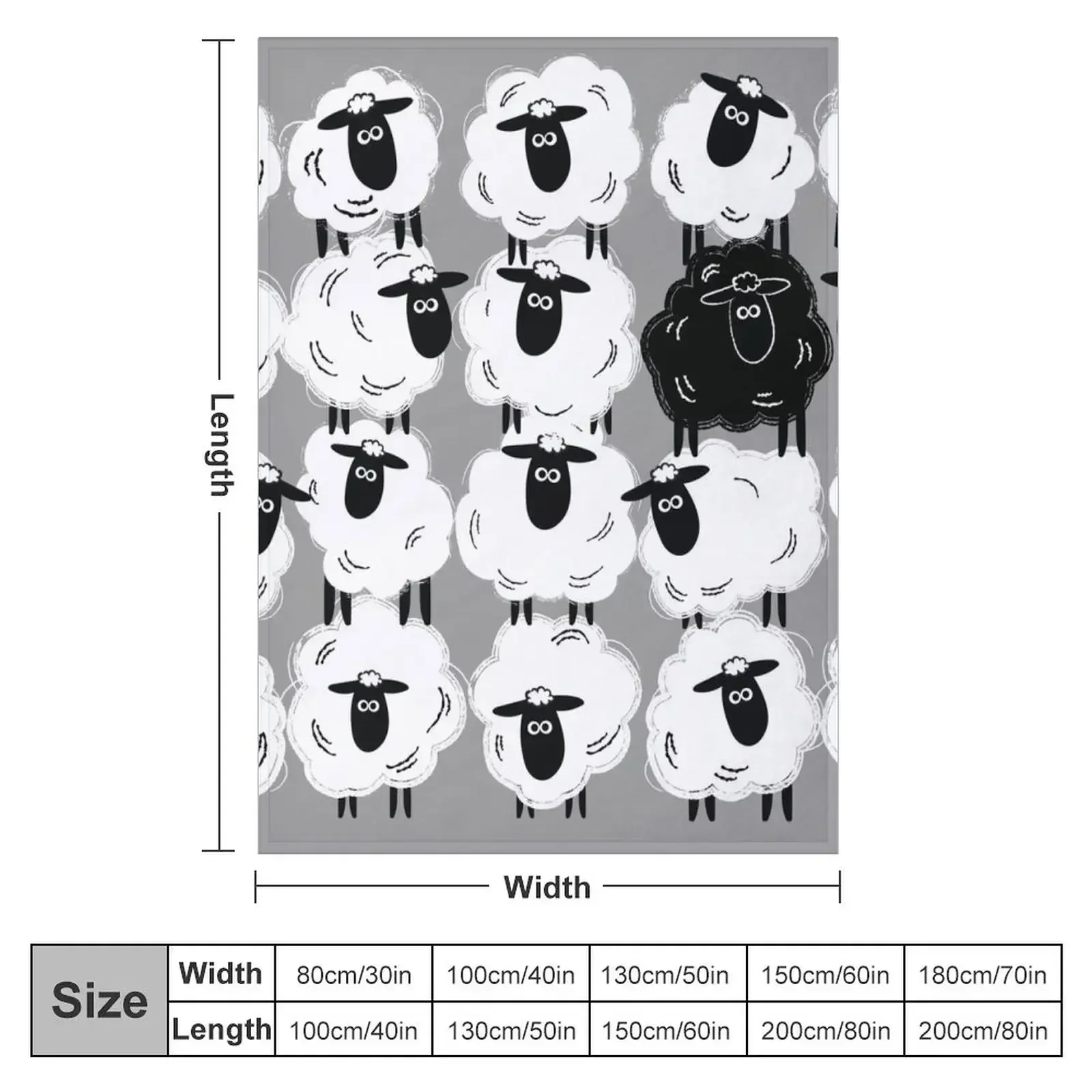 Black Sheep #1 - By Sheep Well Throw Blanket Bed Sleeping Bag Multi-Purpose Soft Big Blankets