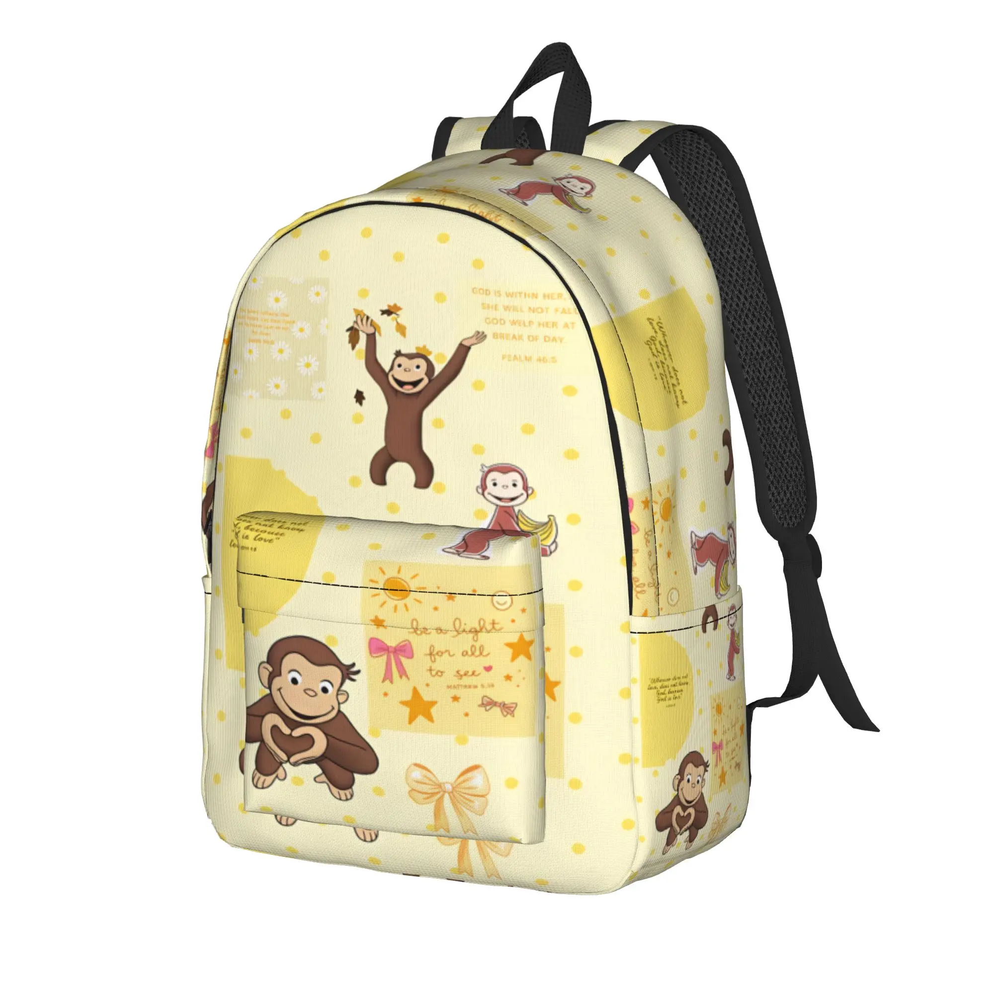 Curious George Monkey Backpack  Aesthetic Backpacks Women Trekking Big School Bags Colorful Rucksack