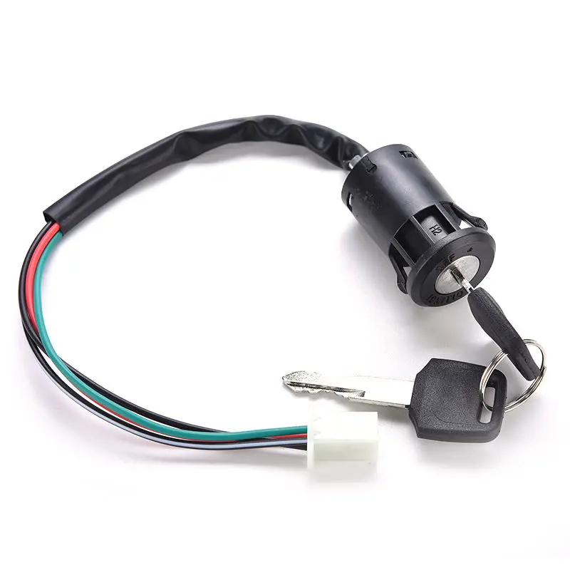 New 1 PC Universal 4 Pin Ignition Key Switch Motorcycle Ignition Switch Key For ATV Start Ignition Switch Lock Key