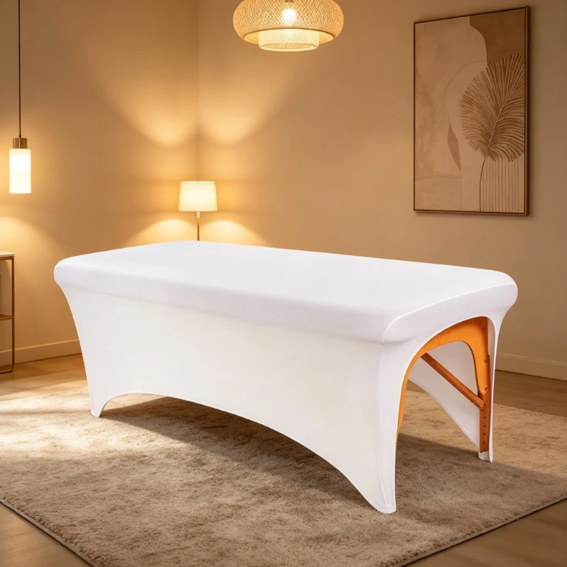 Hochelastische Schönheitssalon-Tischdecke Atmungsaktives Dehnbares Passgenaues Massageliegen-Laken Maschinenwaschbare Einfarbige Spa-Tischdecke – Detail 10