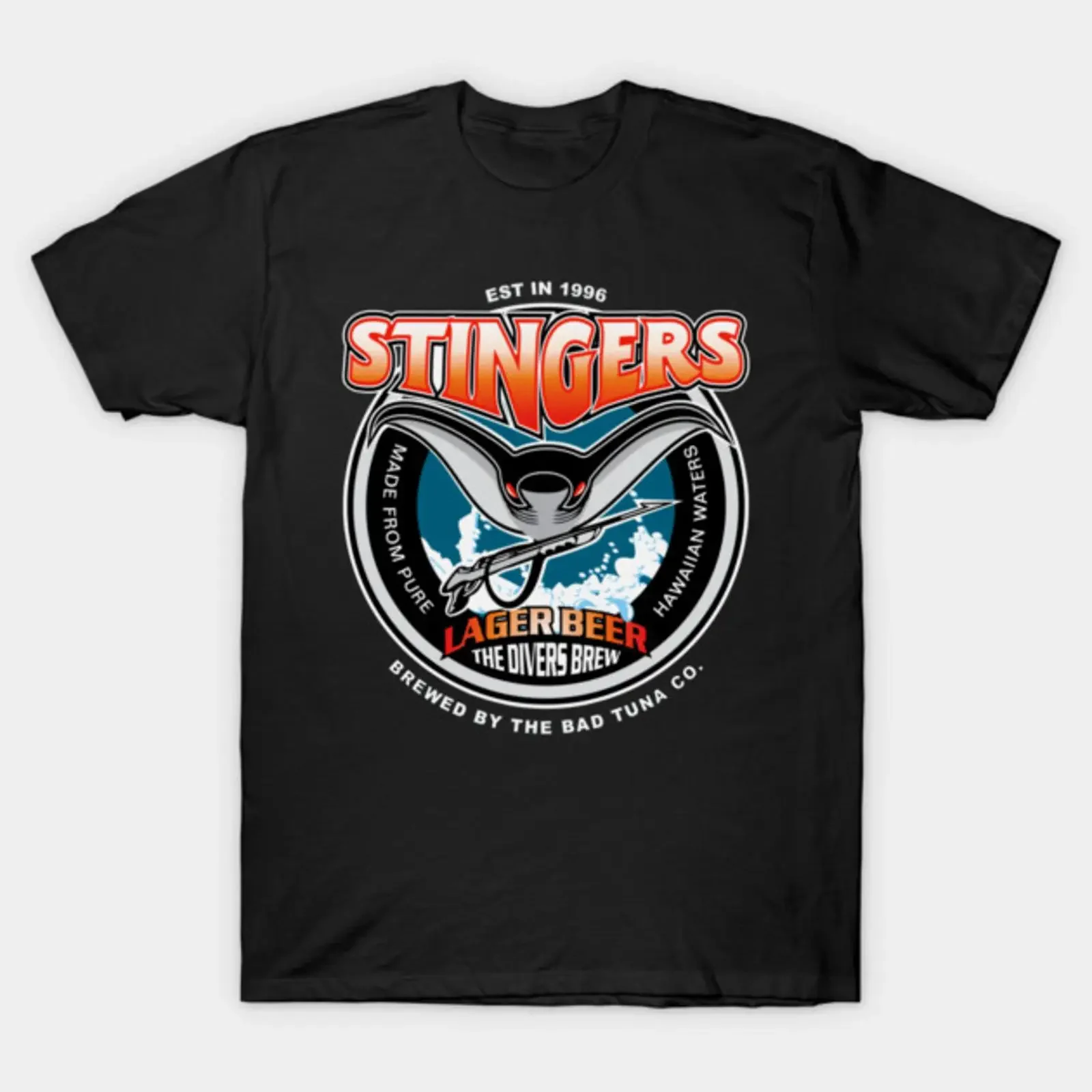 Stingers Lager Beer Divers Brew T Shirt vintage Washed Versatile Top For Everyday Wear Stylish streetwear homme Comfortable
