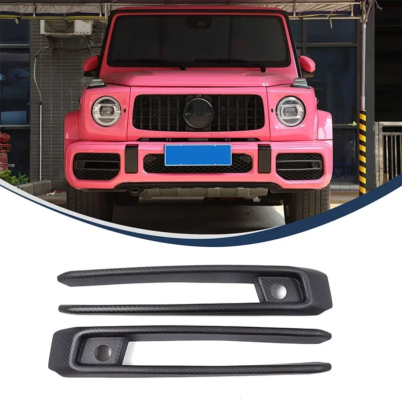 Real Carbon Fiber For Mercedes-Benz G-Class G63 2019-2024 Car styling front fog light decorative frame sticker Car accessories