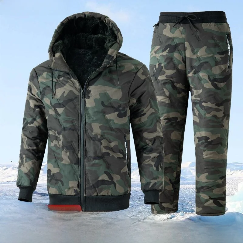 

Утепленный зимний рабочий костюм из флиса: водонепроницаемая теплая хлопковая куртка и брюки для активного отдыха, альпинизма и холодной погоды