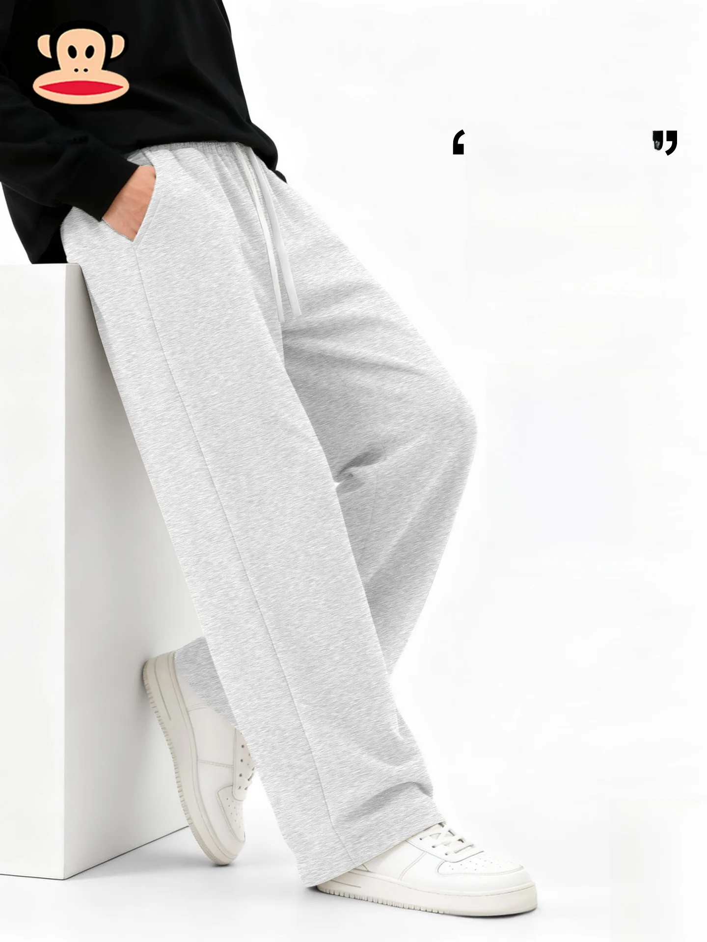 

Мужские повседневные брюки American Sle, весна 2026, свободные спортивные длинные брюки для подростков, прямые штанины, хлопок/полиэстер