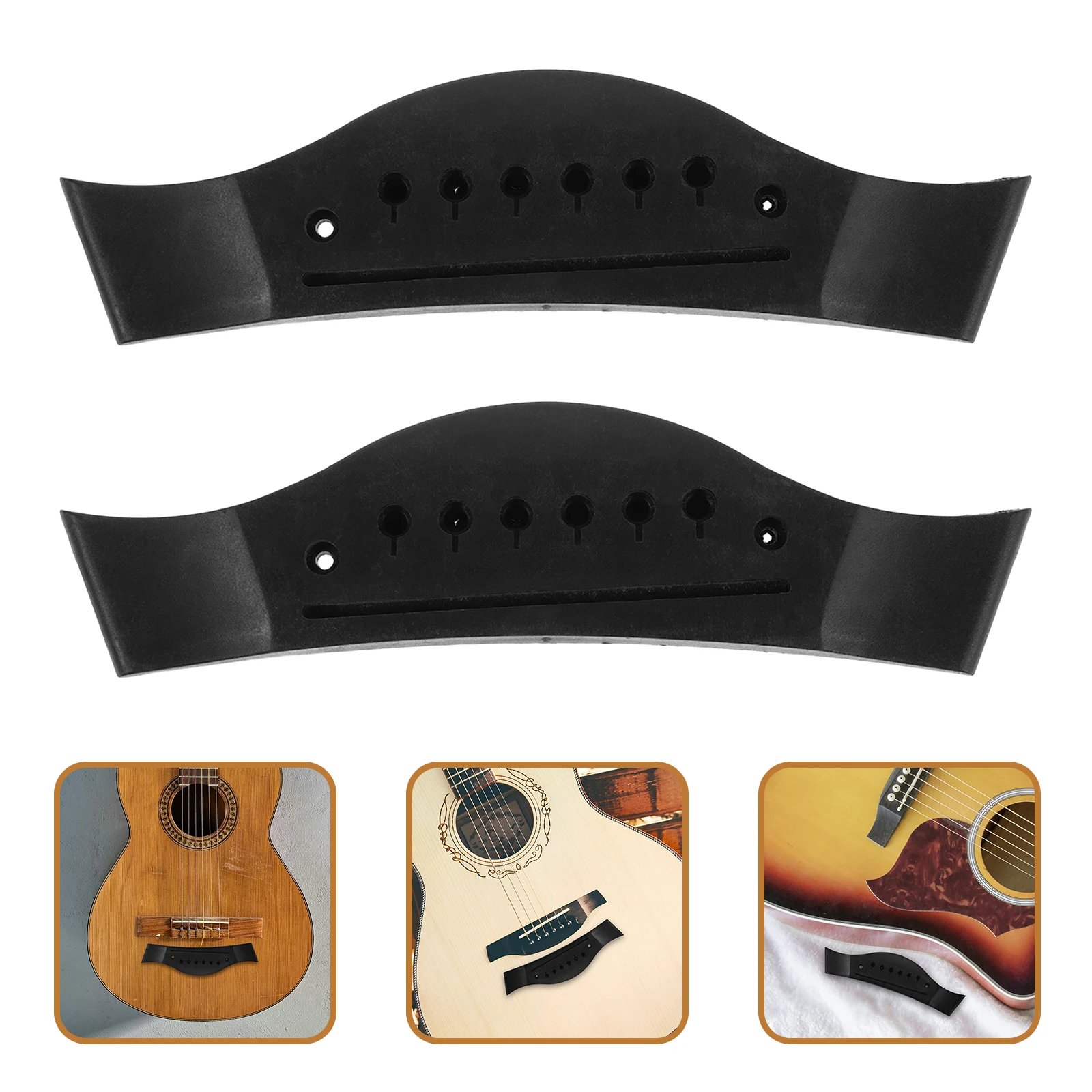 

4 Pcs Wooden Guitar Acoustic Nut Bridge Pins Screws Ballad Replacement Parts Black and Accessories