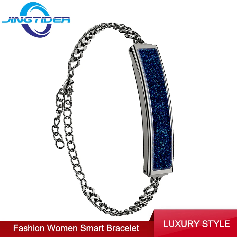 

НОВЫЙ умный фитнес-трекер B6 для женщин, водонепроницаемый (5ATM), с цепочкой из нержавеющей стали, модный женский смарт-браслет для здоровья