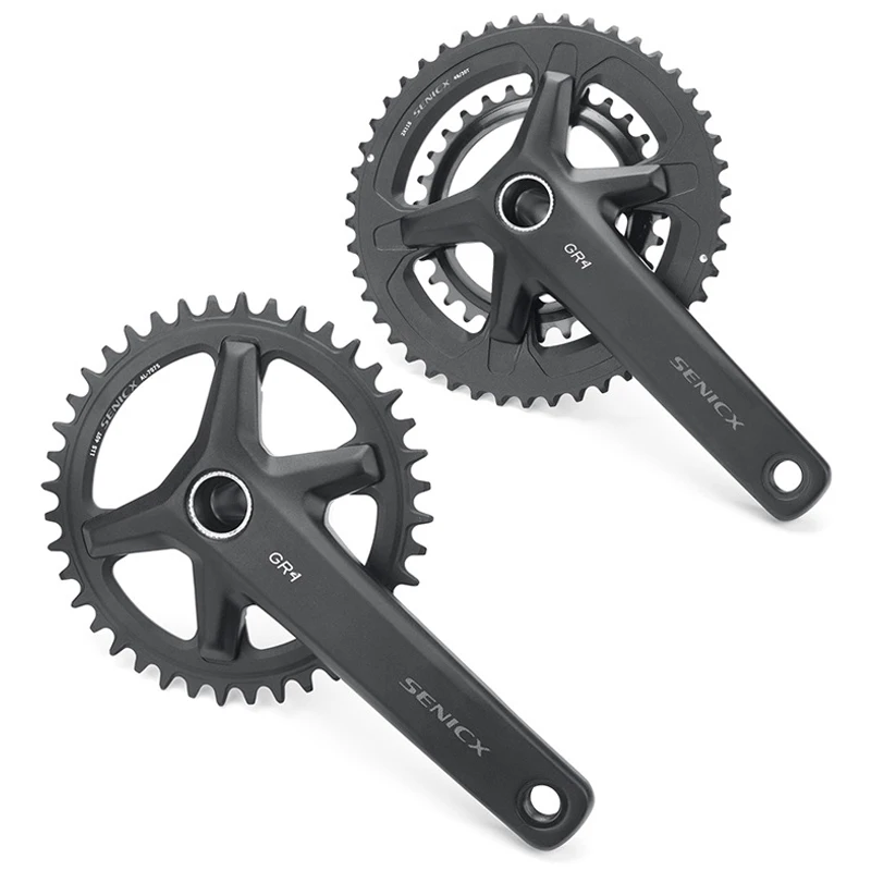 SENICX GR4 Road Crankset 42T 30-46T Chainset with BB 24mm Crank Arms for Bicycle 170mm Chainwheel 110 Bcd for Gravel Bike Parts