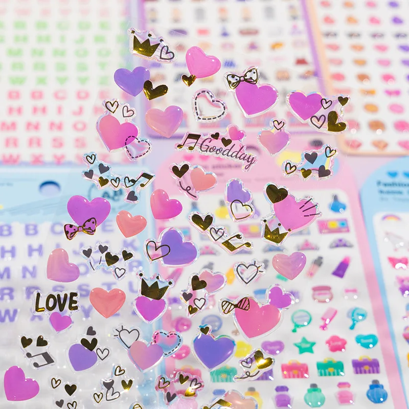 4 قطعة فراشة الحب كريستال ملصق لطيف ملصق Diy بها بنفسك دفتر جراب هاتف Kawaii سجل القصاصات مذكرات ملصق الإمدادات