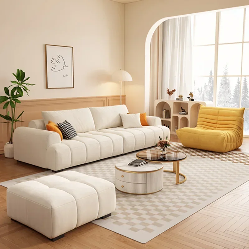 Nordic Luxury Living Room Sofas Elegant Modern Comfortable Reclining Puff Sofa Soft Relaxing Divano Letto Patio Furniture