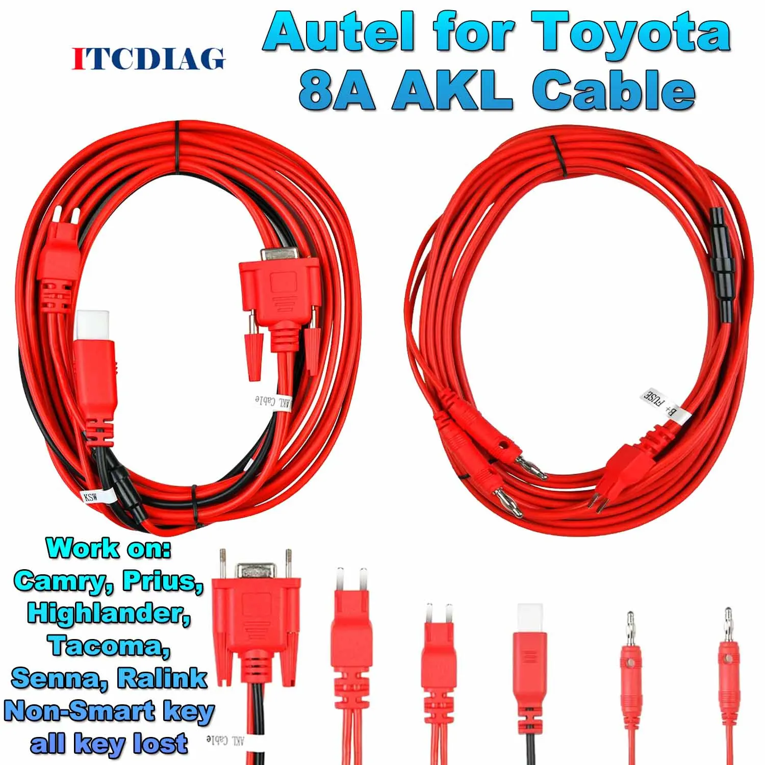 Autel 8A AKL Cable For Toyota Non-Smart Key All Keys Lost Adapter Work with APB112 and G-Box2 G-BOX3 GBOX Car Diagnostic Cable