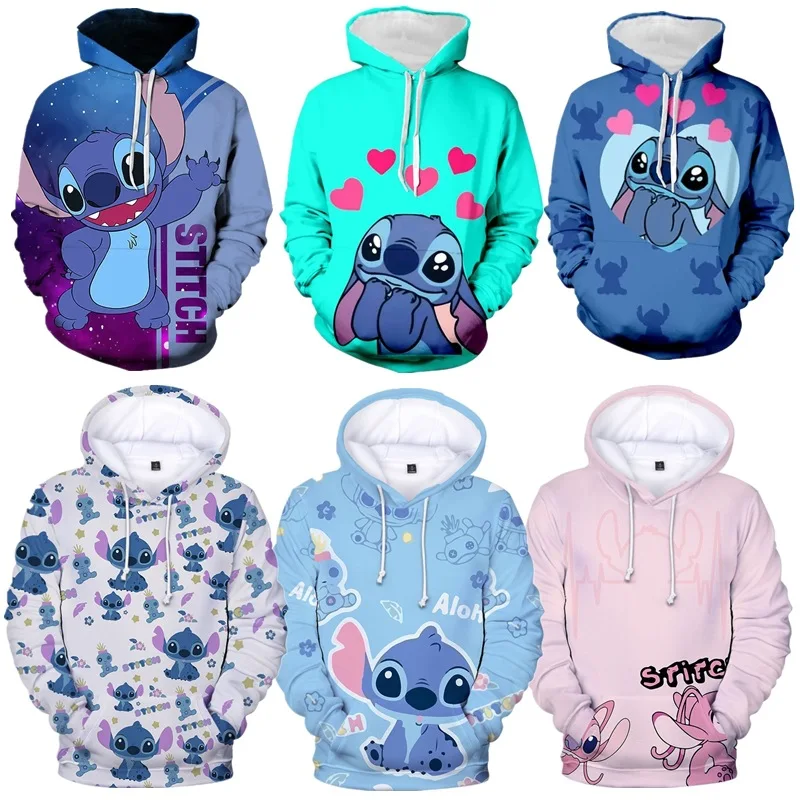 

Disney's Best-selling Lilo and Stitch Cute Cosplay Hooded Sweatshirt 3D Digital Printing Fashion Trend Versatile Jacket