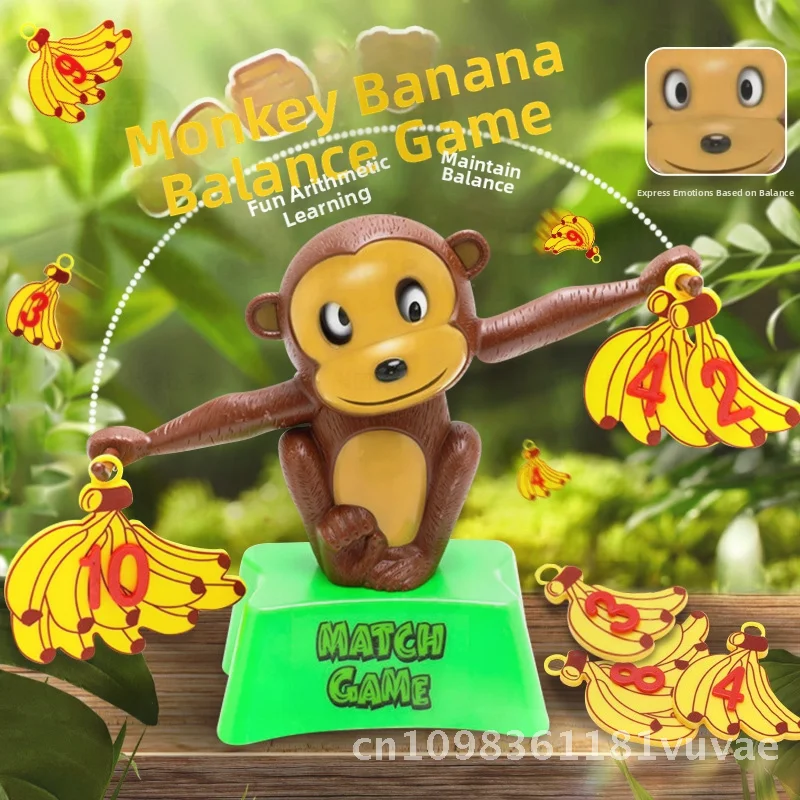 Aides pédagogiques en mathématiques pour enfants, jeu de société d'équilibre de singe banane, ajout et soustraction des nombres, jouet intellectuel pour l'éducation précoce
