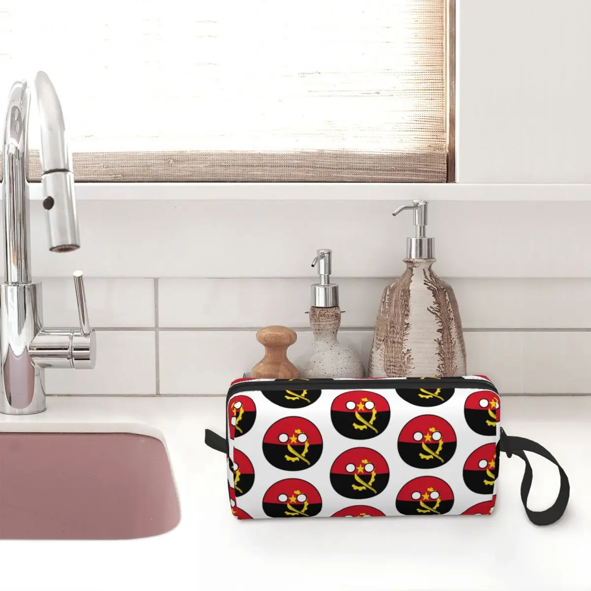 Angola countryball กล่องดินสอความจุขนาดใหญ่กล่องปากกา POUCH pensil สำหรับนักเรียนเด็กหญิงเด็กชายเครื่องเขียนกระเป๋าแต่งหน้า