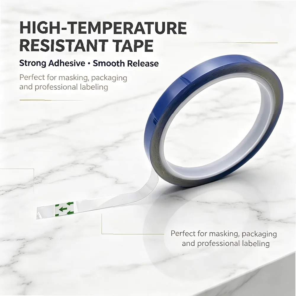 Blue High Temperature Masking Tape 1/2/4/11 Rolls 1cm x 1299.21in, Heat Resistant No Residue, Electroplating Baking