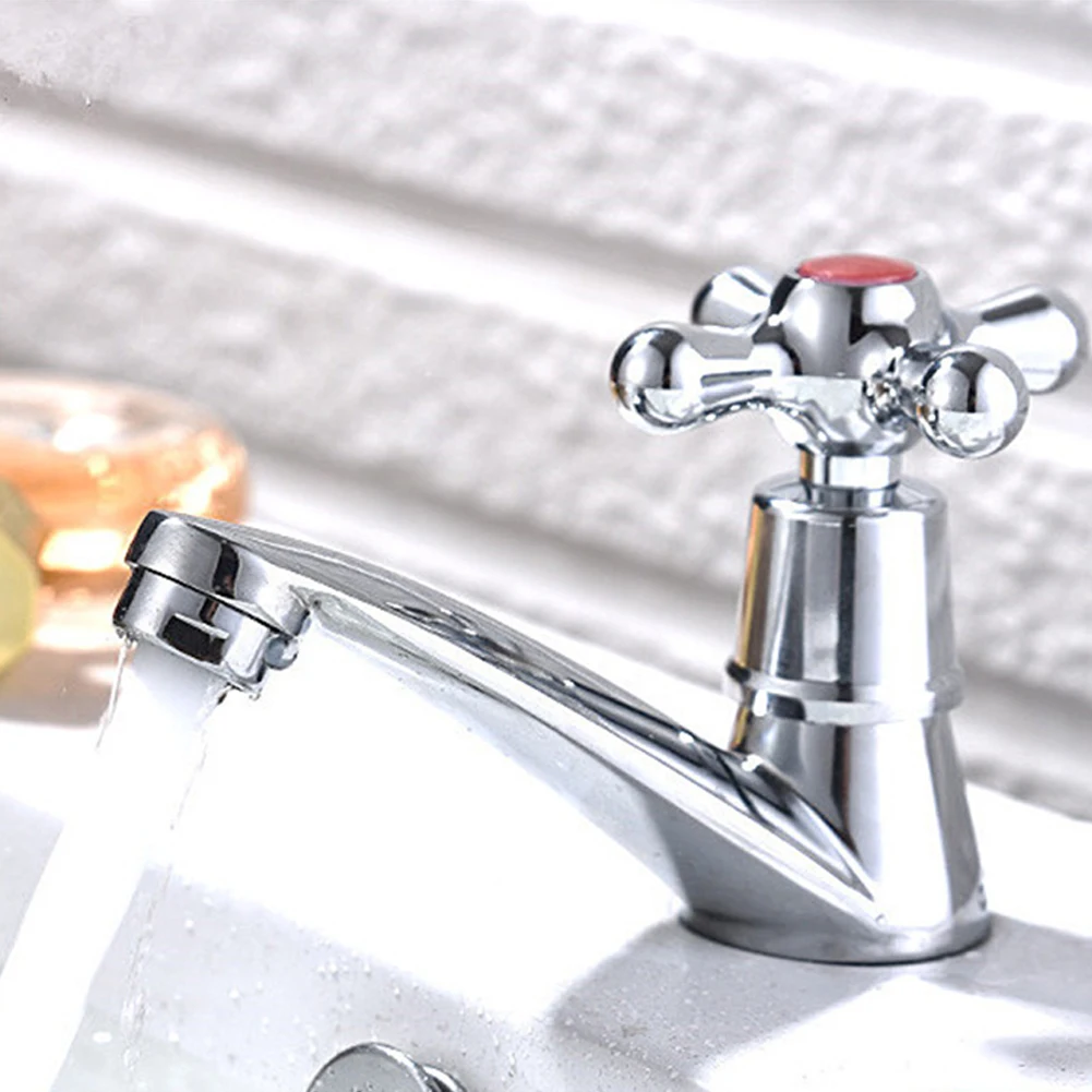 Bathroom Basin Faucet Wash Basin Faucet Deck Mounted Mixer Tap Quick Open Single Cold Zinc Alloy Bathroom Bathtub Sink Taps