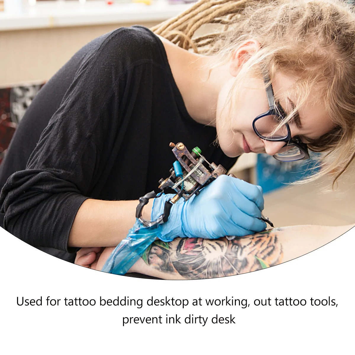 

125Pcs Black Waterproof Disposable Table Cloth Professional Quality Work Surface Protector Practical for Tattoo Desktop