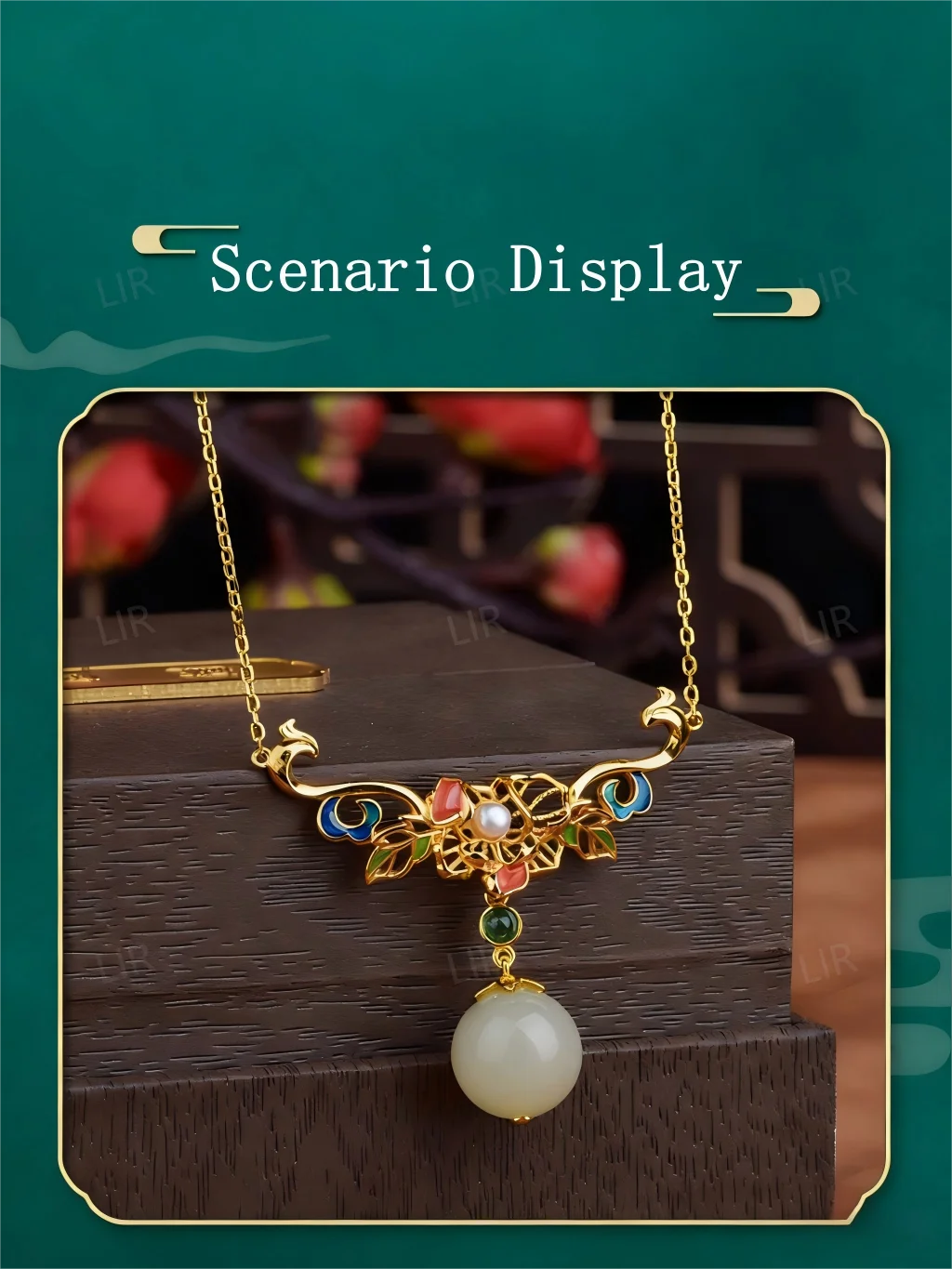 قلادة LIR العصرية S925 الفضية: فينيكس نيرفانا المينا هيتيان اليشم |   الحظ - مساعدة مع شهادة المجوهرات