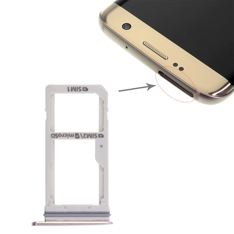 Dual SIM Card Tray For Samsung Galaxy S7 Edge Phone SIM1 + SIM2 + Micro SD Card Tray Replacement Part