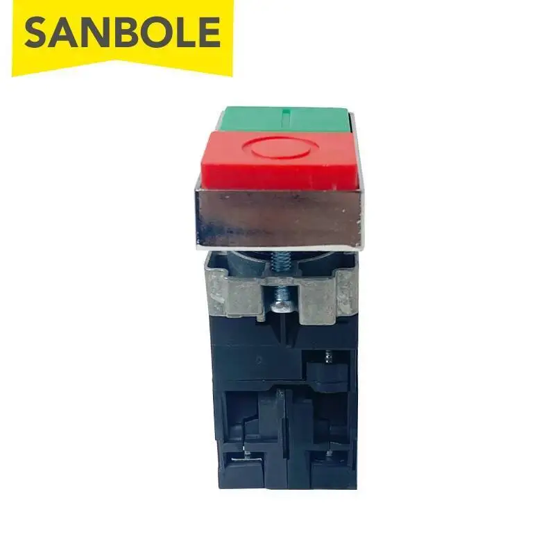 Кнопочный переключатель 22 мм красно-зеленый с лампой на пластиковой панели XB2-BW8465 Сброс мгновенного прямоугольного NO NC