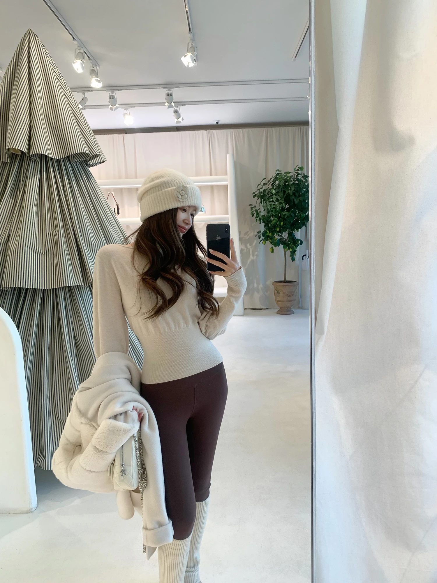 

Madofit Camere Protein Micro-Prure Knitted Base Layer Pants Naked Sensation Cotton And Polyurethane Elastic Fiber Tights