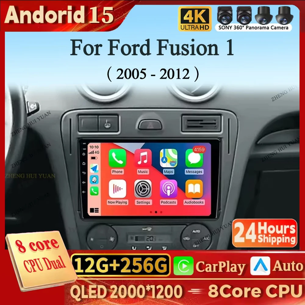 

Android 15 Carplay Auto для Ford Fusion 1 2005-2012 Автомобильный радиоприемник Мультимедийный видеоплеер Навигация GPS Без 2Din 2 Din DVD DSP 4G
