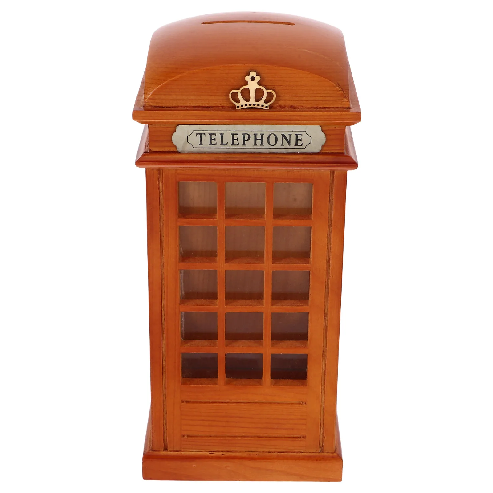 

Wooden Telephone Booth Piggy Bank Vintage Style Money Pot Coin Box Decorative Savings Box Telephone Booth Bookshelf
