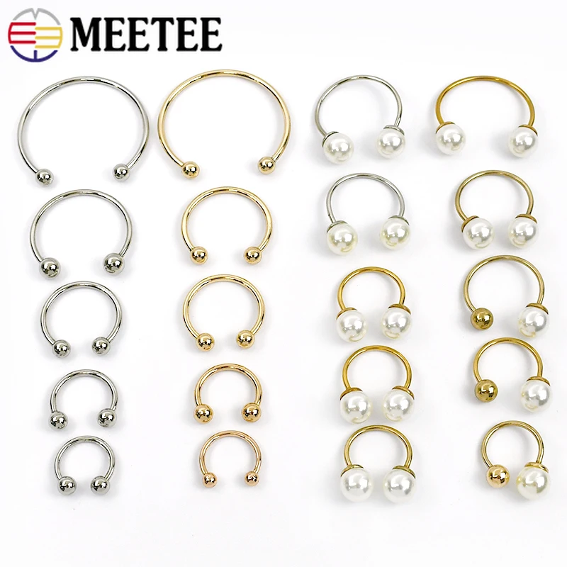 5Pcs O Ring Metal Buckle 15-60mm U-shaped Detachable Screws Hook Swimsuit Decoration Button Clothes Collar Adjust Clasp Hardware