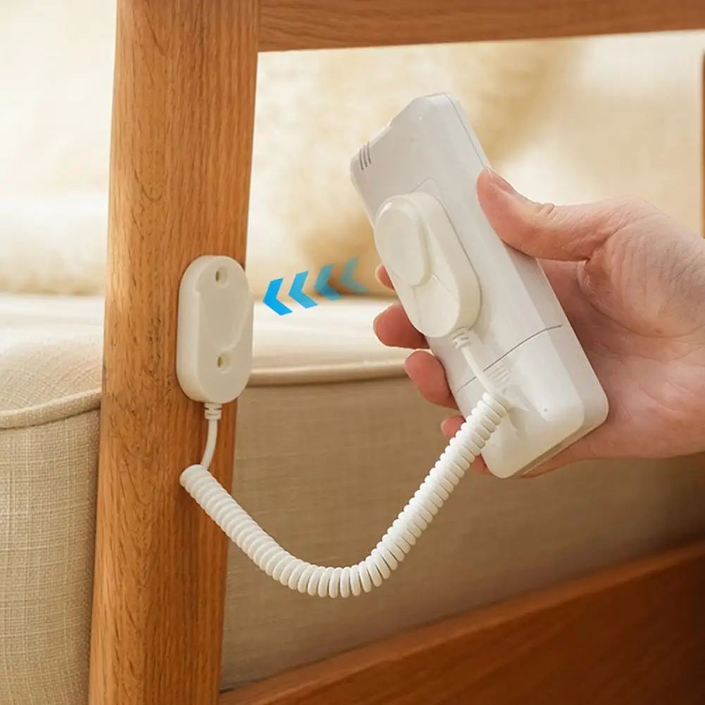 Magnetic Remote Control Holder with Spring Rope Self-adhesive No Drill TV Air Conditioner Remote Control Anti-Loss Retractable L