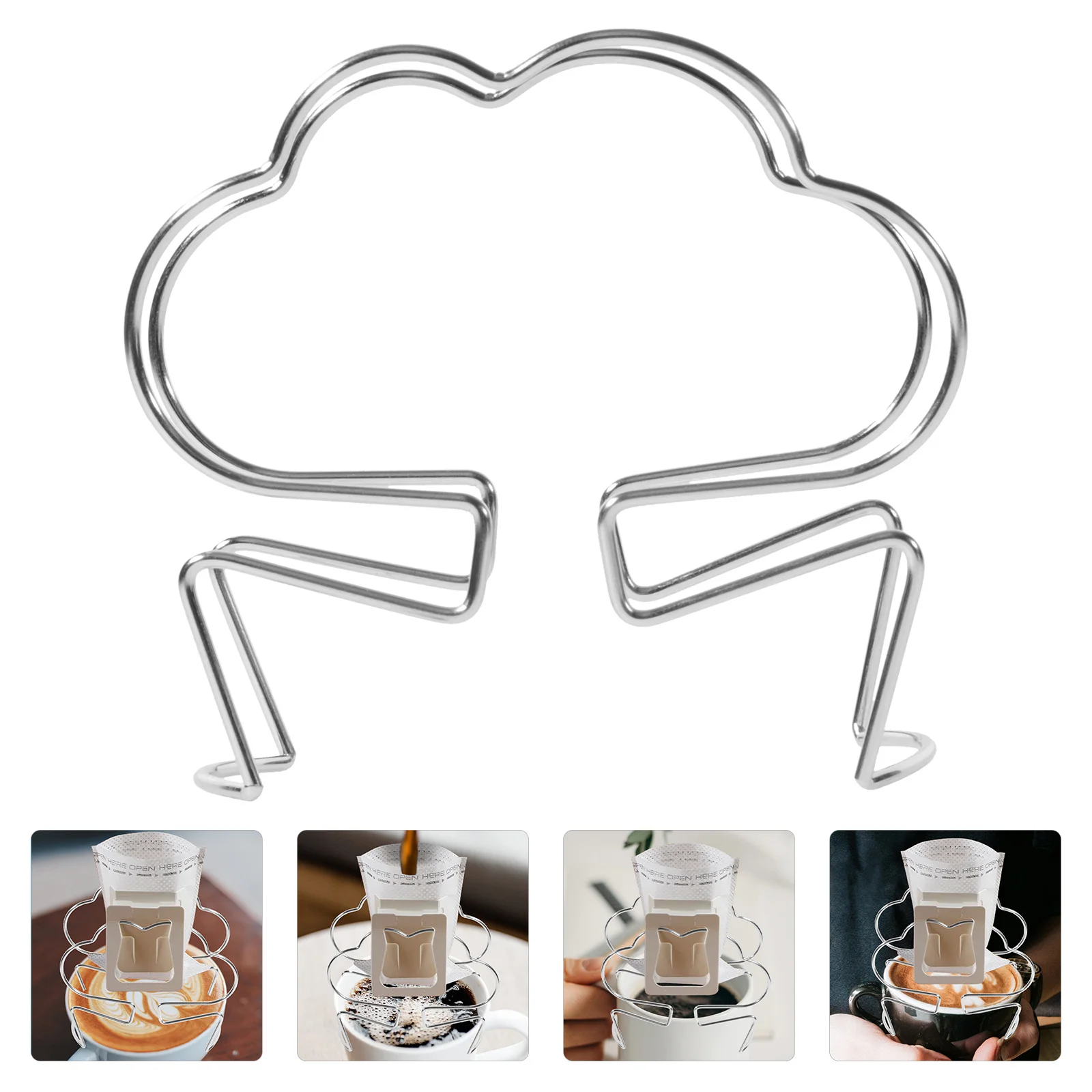 

Hanging Coffee Filter Holder Stainless Steel Sturdy Outdoor Camping Coffee Drip Bag Stand Organizer Stand Filter Holder