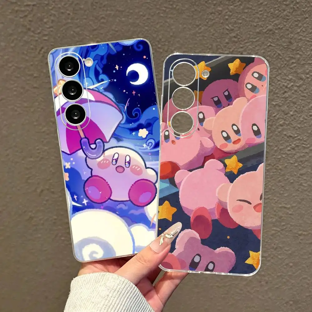 Розовый чехол для телефона K-Kirbys-PC Cartoon для Samsung A10,12,20,21S,30,31,40,50,51,52,70,71, прозрачный чехол