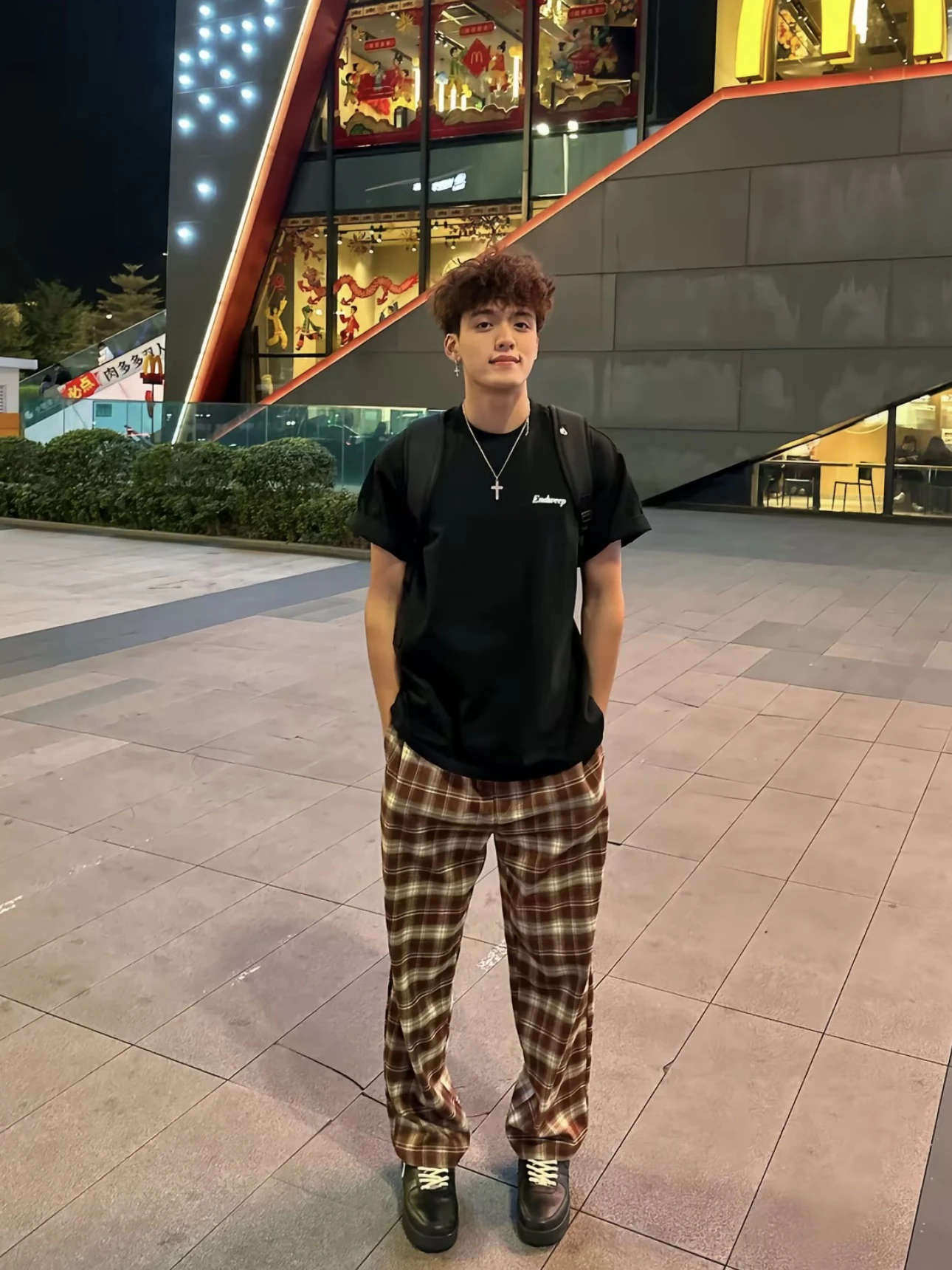 Plones de pierna ancha a cuadros con bloques de Color Retro americano para hombre y mujer, plón largo informal hoad...