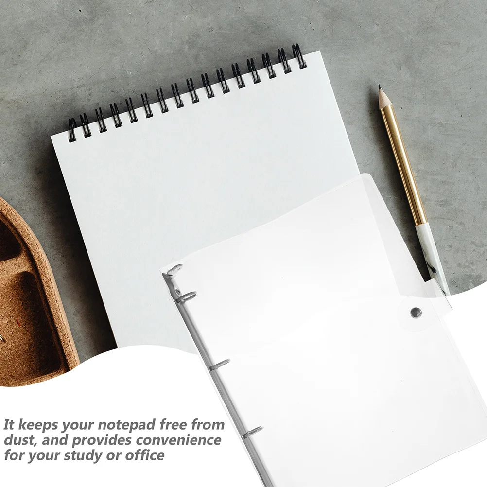 2Pcs Plastic A4 Binder Clear Notebook Cover Loose-Leaf Ring Easy Use for School Office Stylish Protection