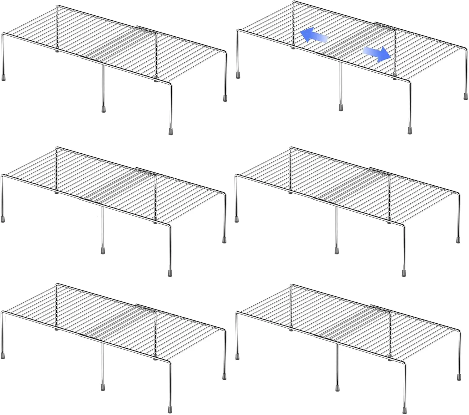 

Разборная металлическая полка-органайзер, нержавеющая, для кухни, ванной, холодильника, набор из 6 штук