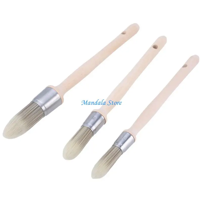 

U2JC Synthetic Sash Paint Brushes 3Pack Trim Brush For Detailed Window Frame Work