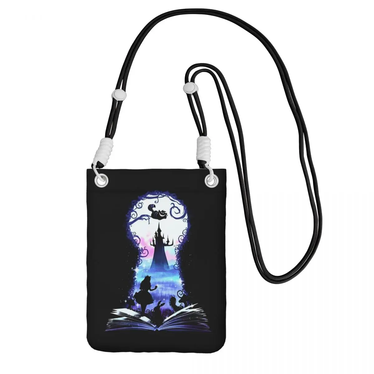 

Custom Alice In Wonderland Mobile Phone Bag for Men Women Cartoons Shoulder Crossbody Bag Key Bag Mini Shoulder Purse Wallet