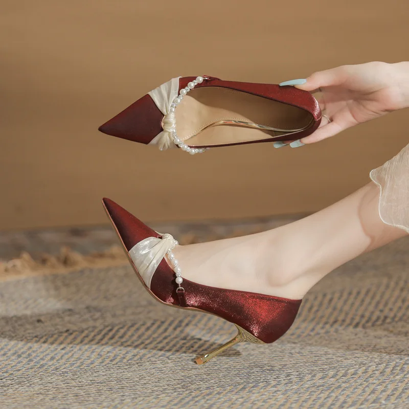 

Women Wedding Shoes Wedding Shoes Shallow High Heels Women Spring Autumn Thin Heels Shoes
