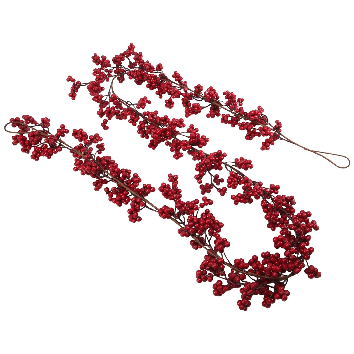 

5.9 Ft Christmas Red Berry Garland Artificial Burgundy Red Pip Christmas Garland for Fireplace Decorations Holiday Decor