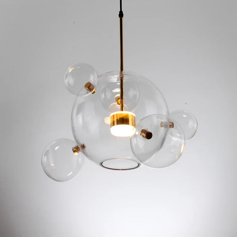 

French Cute Ball Bubble Chandelier Restaurant Shop Window Creative Personality Spherical Bedroom Dining Table Warm Pendant Light