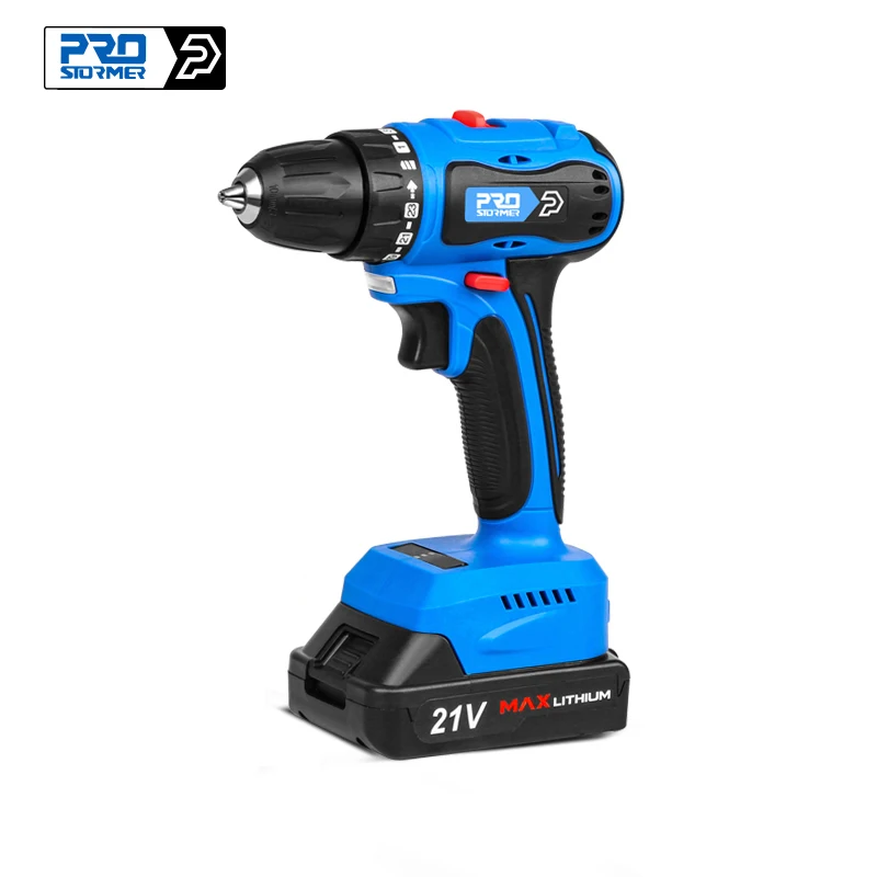 40NM Brushless Drill Cordless Electric Screwdriver 21V 2000mAh Battery Mini Driver 5pcs Bits by PROSTORMER