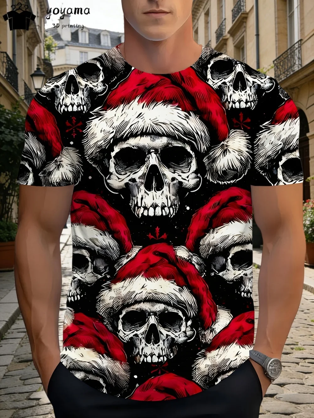

Men's t-shirts Summer Skull Graphic 3D Printed Short Sleeve Crew Neck Loose Streetwear Daily Outdoor Casual Tees Tops T-shirts