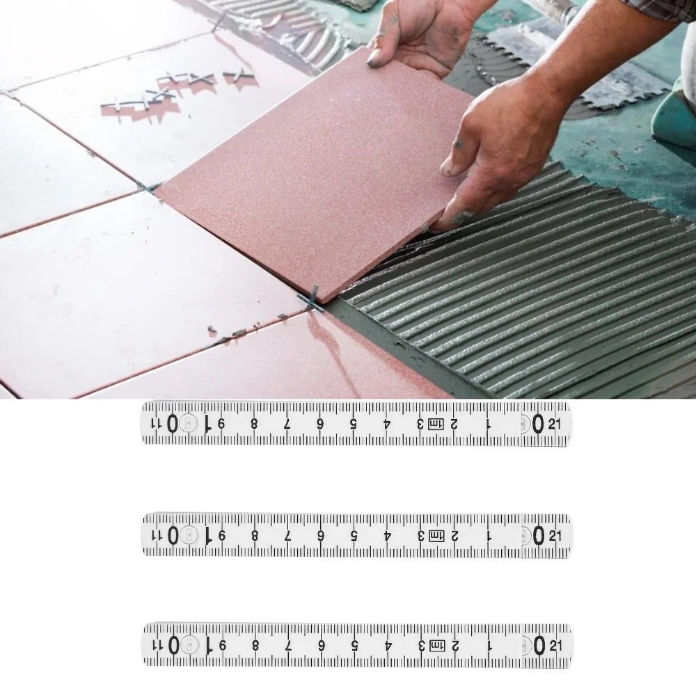 3PCS Plastic Folding Ruler 10 Fold Multi Angle Linear Measurement Tools Lightweigh Clear Scale Metric Measuring Tool Carpentry