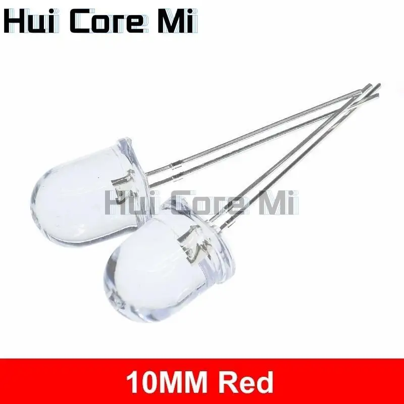 10mm LED 5 Farben Rot Blau Gelb Grün Weiß Transparent 20mA 0,75 W Ultra Helle Runde LED Licht Emittierende diode Lampe