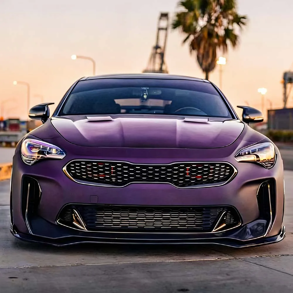 

Car Front Bumper Splitter Lip Spoiler Diffuser Guard Cover For Kia Stinger GT CK T-GDi CRDI 2018-2024 ABS Black Body Kit Tuning