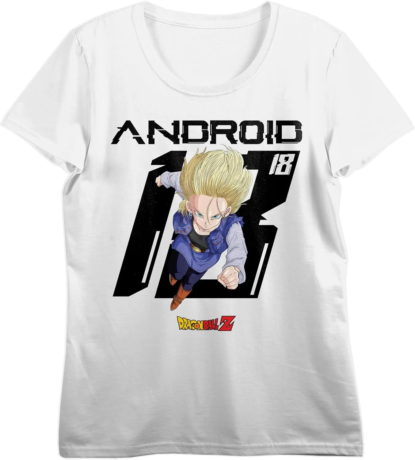 2026 Sommer Dragon Ball Z 100% Baumwolle Herren T-Shirt Oversized Android 18 Große Zahlen Grafik-Print Top, Unisex & Familien-Partnerlook