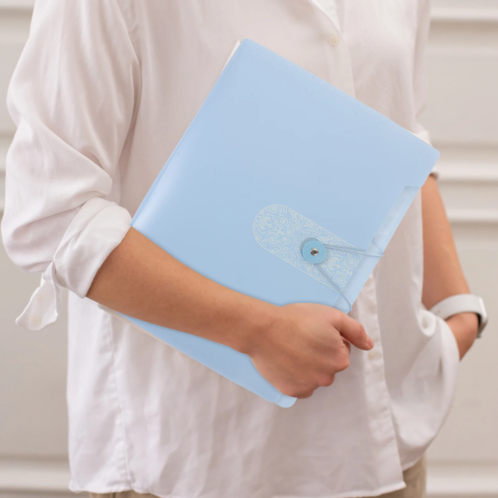 

A4 Transparent Bag 12 Data File Bag Layers for 300 Sheets Accordion Folder ganizer Blue Labels Document Storage