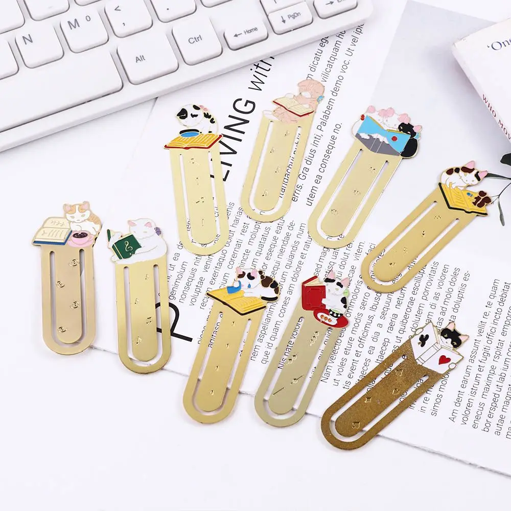 1 قطعة بوترينج القط اليابانية الكرتون لطيف القط Kawaii القطط كتاب علامة معدنية المرجعية المدرسة و اللوازم المكتبية المرجعية