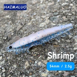 HAIMALUO Soft Silicone Bait, Biting Shrimp Carp Bass, Pike Fishing Lure Gamba Gambas Gambita Lure,Sea Worm Swimbait Rockfishing