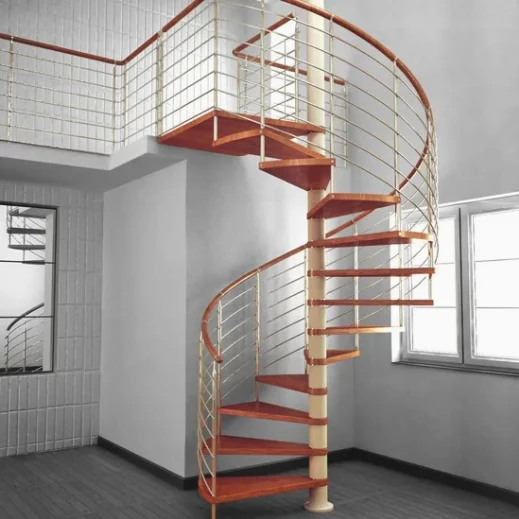 Customization Modern and Beautiful Solid Wood Spiral Stairs Durable Assembled Metal for Indoor Apartments Easy DIY Installation