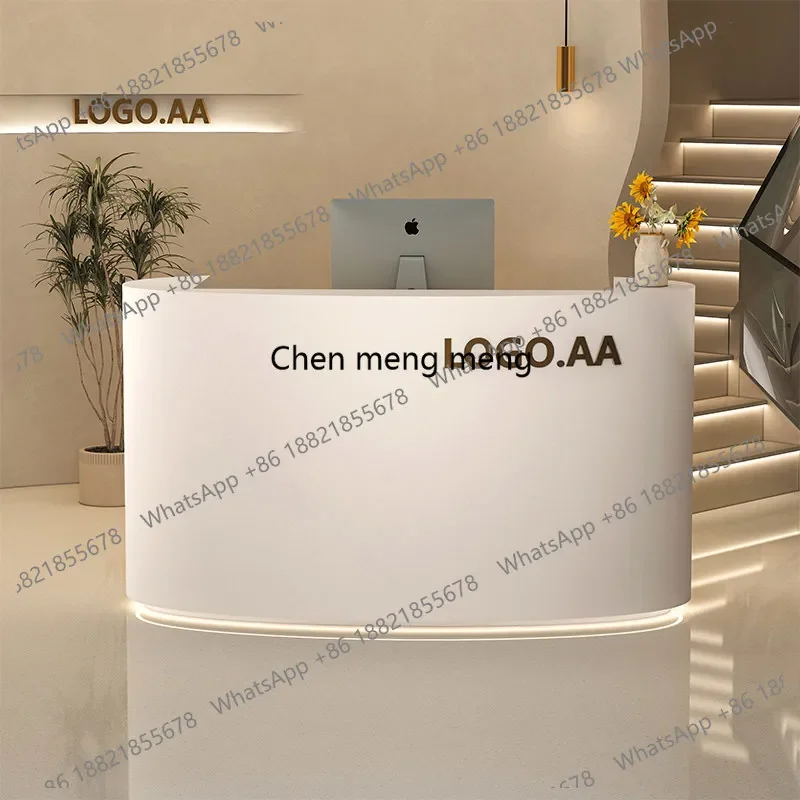 

New arrive Light luxury beauty salon bar table reception desk clothing store checkout page counter store small simple cream styl